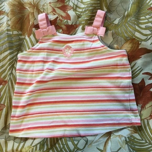 Haut Gymboree Fille - Motif Tulipe Rose Sur Fond Blanc - Taille 4/4T - Occasion Très Bon État